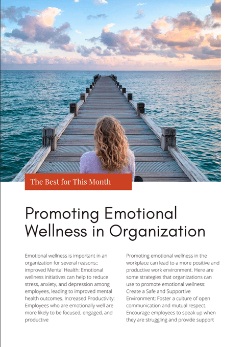 Promoting Emotional Wellness in Organization - What Executive Should Know